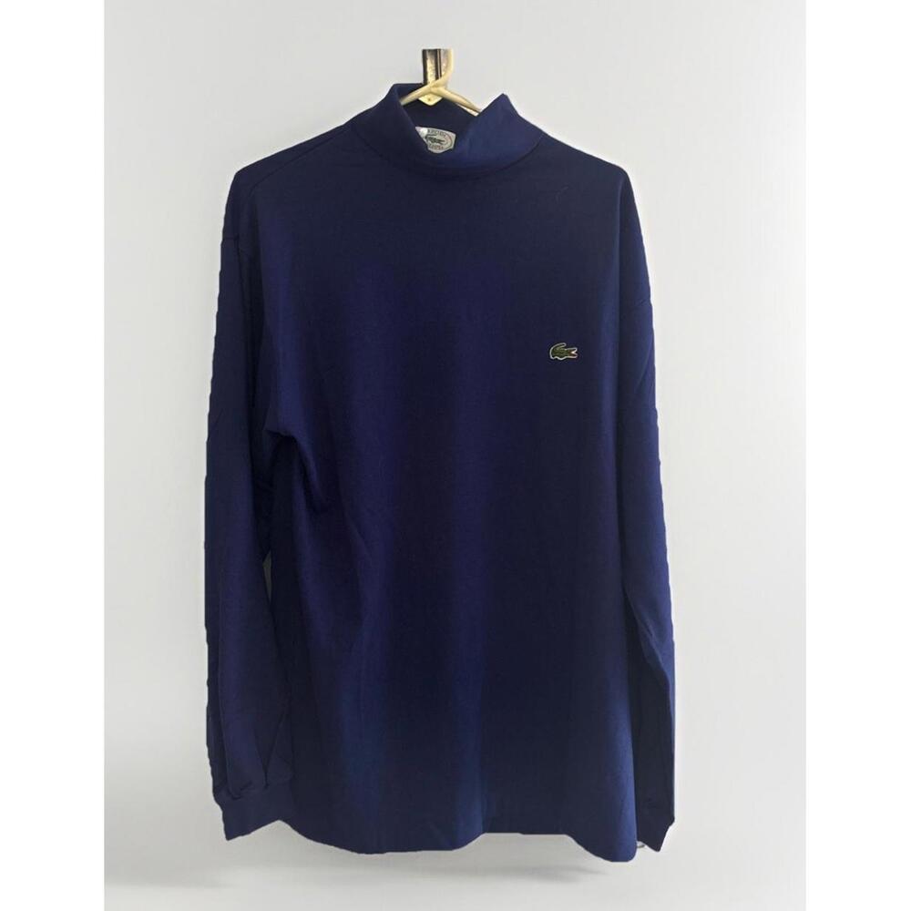 Vintage IZOD LACOSTE Blue Turtle Neck Shirt Long Sleeve Mens Size Large NEW 90s
